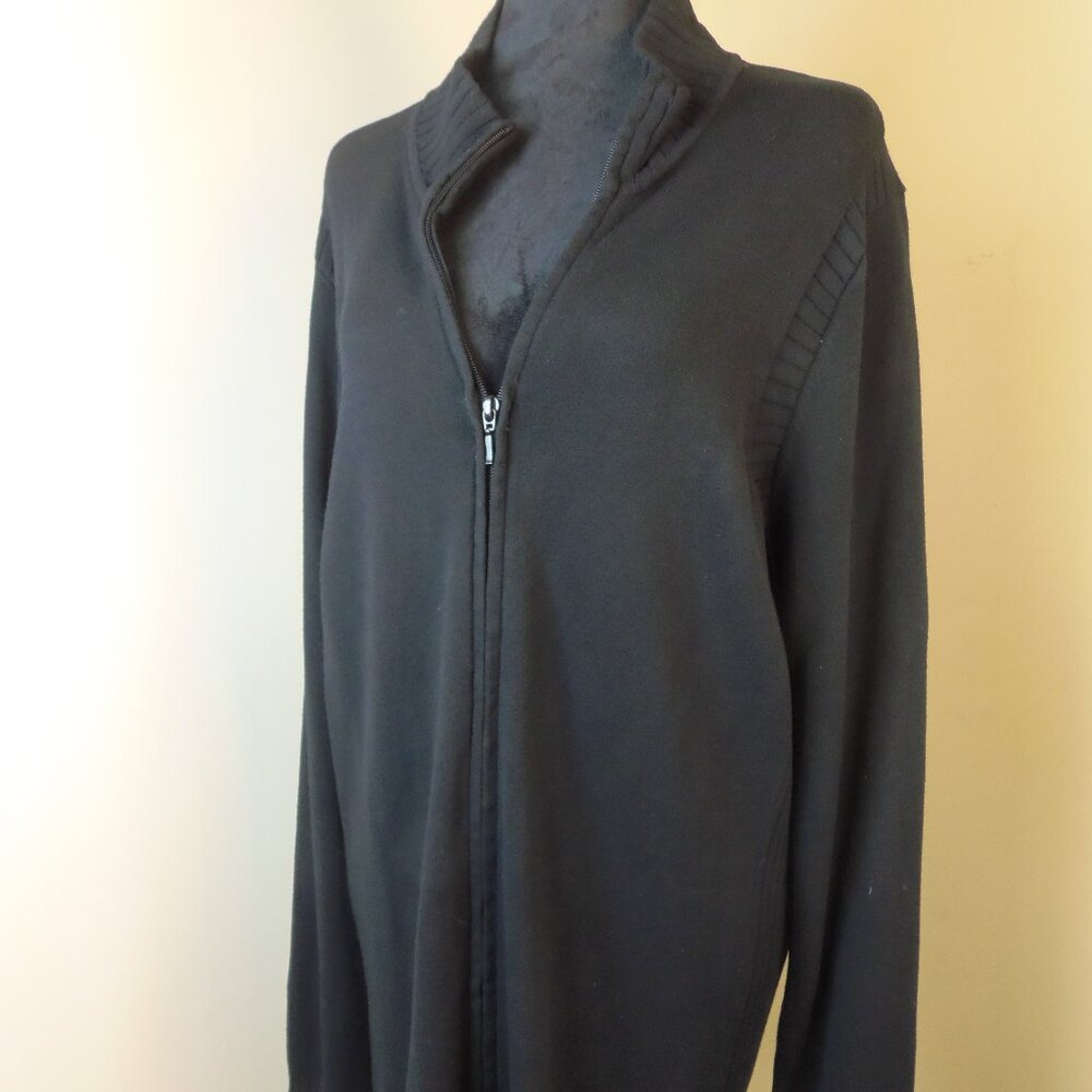 Caslon 2X Full Zip Black Rayon Blend Cardigan Office Casual Warmth & Style‎  Get